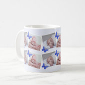 Blauwe Vlinder Eerste Jaar Baby Foto Collage   Koffiemok (Voorkant links)