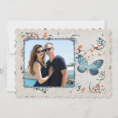 Blauwe vlinder- en bladwervelingen save the date (Achterkant)