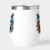 blauwe vlinder en bloemen (Links)