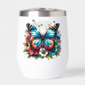 blauwe vlinder en bloemen (Voorkant)