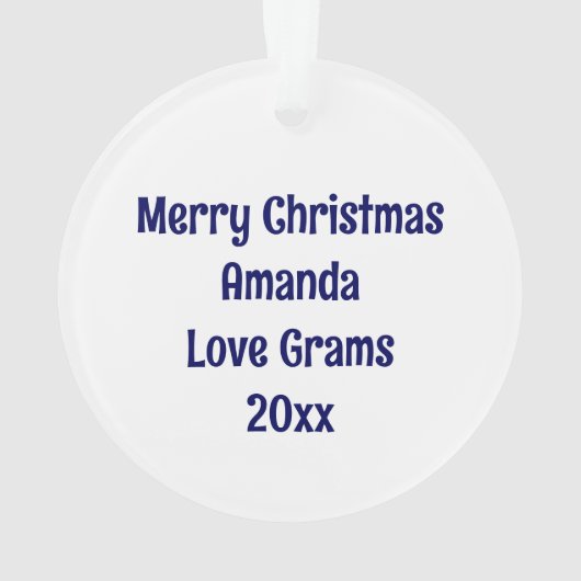 Blauwe vlinder en bloemen gepersonaliseerde kerst ornament (achterkant)