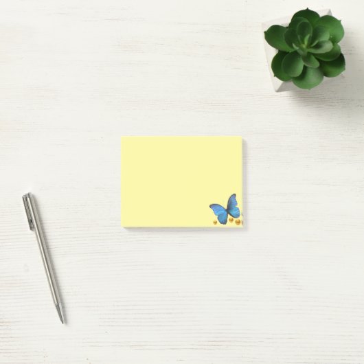 Blauwe vlinder en gouden Confetti Stippen Post-it® Notes (Kantoor)