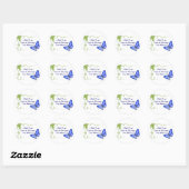 Blauwe vlinder en groene vlinderstickers ronde sticker (Vel)