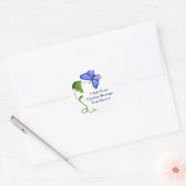 Blauwe vlinder en groene vlinderstickers ronde sticker (Envelop)