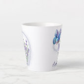 Blauwe Vlinder en Lavendel Persoonlijk Latte Mok (Voorkant)