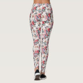 blauwe vlinder en roze bloemenprint leggings (Achterkant)