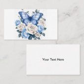 Blauwe vlinder en Rozen Visitekaartje (Voorkant / Achterkant)