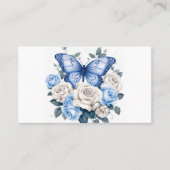 Blauwe vlinder en Rozen Visitekaartje (Voorkant)