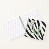 Blauwe vlinder en Zebra groene monogram op maat Notitieboek (Binnen)