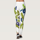 Blauwe vlinder erwt bloemen leggings (Achterkant)