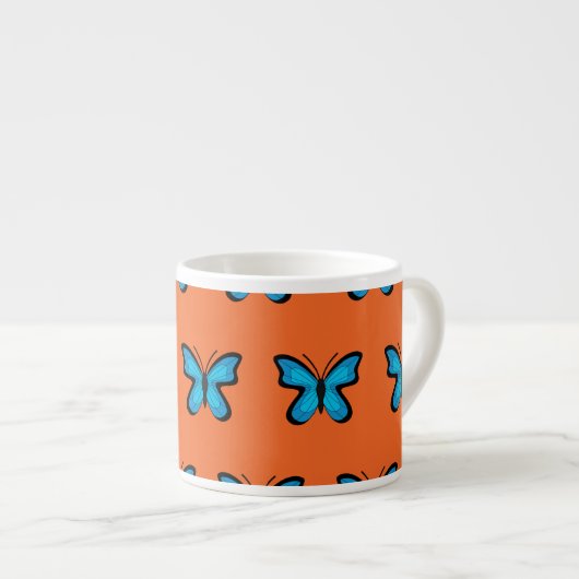 Blauwe Vlinder Espresso Kop (Voorkant rechts)