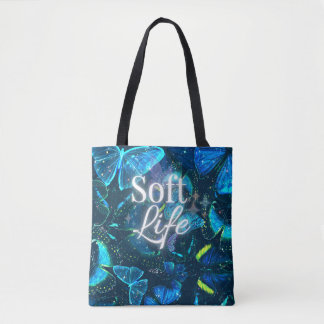 blauwe vlinder esthetiek zachte-leven Inspiratie c Tote Bag