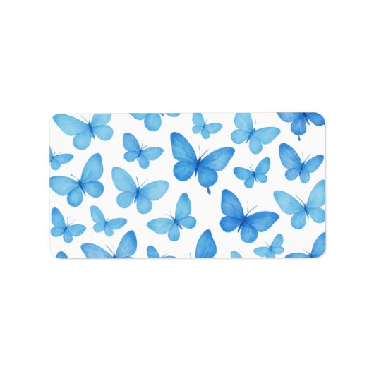 Blauwe vlinder etiket (Voorkant)