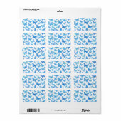 Blauwe vlinder etiket (Full Sheet)