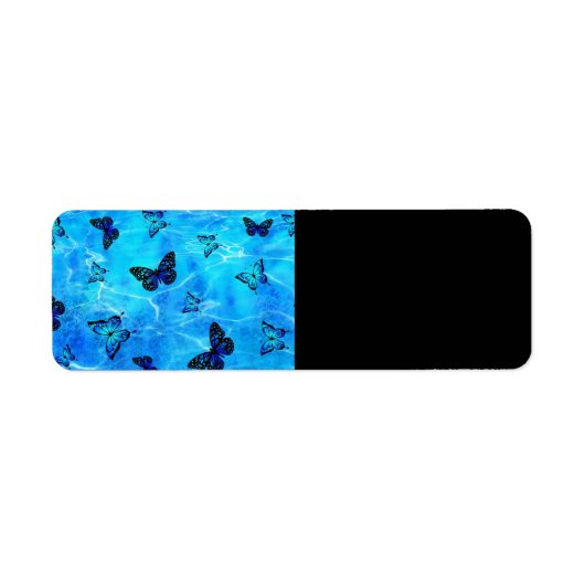Blauwe vlinder etiket (Voorkant)