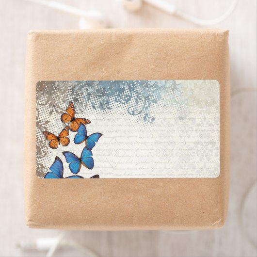 Blauwe vlinder etiket (Insitu)