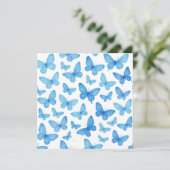 Blauwe vlinder feestdagenkaart (Staand voorkant)