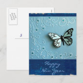 Blauwe Vlinder Feestdagenkaart (Voorkant / Achterkant)