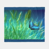 Blauwe vlinder fleece deken (Voorkant (Horizontaal))