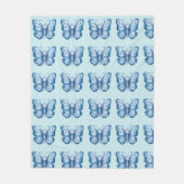 Blauwe vlinder fleece deken (Voorkant)