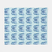Blauwe vlinder fleece deken (Voorkant (Horizontaal))