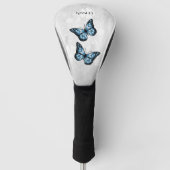 Blauwe vlinder Floral Golf Head Hoesje Golfheadcover (Voorkant)