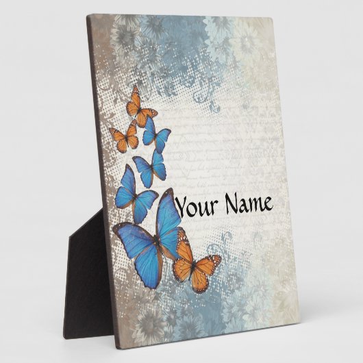 Blauwe vlinder fotoplaat (Zijkant)