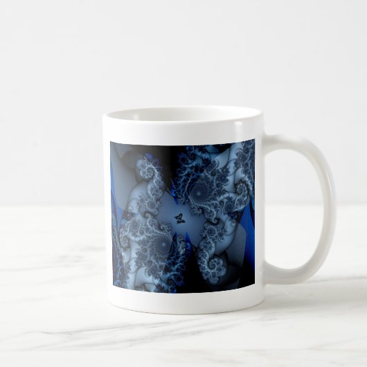 blauwe vlinder fractal koffiemok (Rechts)