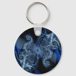 blauwe vlinder fractal sleutelhanger