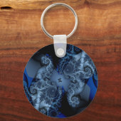 blauwe vlinder fractal sleutelhanger (Voorkant)