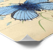  blauwe vlinder Frans Briefkaart Art Print (Hoek)