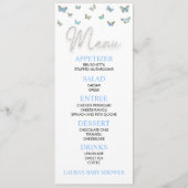 Blauwe vlinder Gedekte Baby showers Menu (Voorkant)