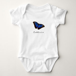 Blauwe vlinder gepersonaliseerd met naam romper