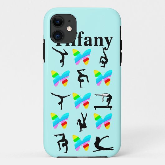 BLAUWE VLINDER GEPERSONALISEERDE GYMNASTIEK IPHONE Case-Mate iPhone CASE (Achterkant)