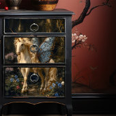 Blauwe vlinder gevleugelde eenhoorn Decoupage Tissuepapier