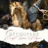 Blauwe vlinder gevleugelde eenhoorn Decoupage Tissuepapier