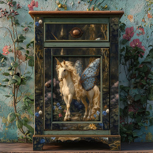 Blauwe vlinder gevleugelde eenhoorn Decoupage Tissuepapier