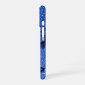Blauwe Vlinder Glitter Fonkel Esthetisch iPhone 16 Hoesje (Linkerkant)