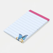 Blauwe Vlinder & Gouden Confetti Stippen Post-it® Notes (Schuin)