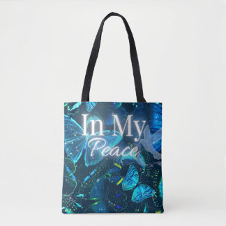 Blauwe Vlinder grilligheid Esthetisch Kalm Gelaten Tote Bag