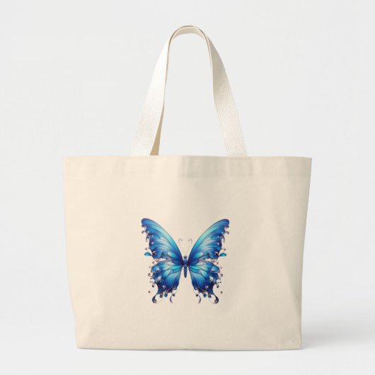blauwe vlinder grote tote bag (Voorkant)