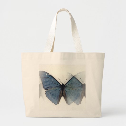 Blauwe vlinder grote tote bag (Voorkant)