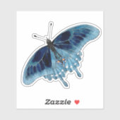 Blauwe vlinder handgeschilderde Waterverf Sticker (Vel)