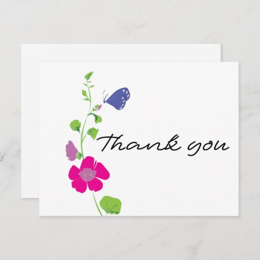 Blauwe vlinder Hartelijk dank Informatiekaartje (Voorkant / Achterkant)