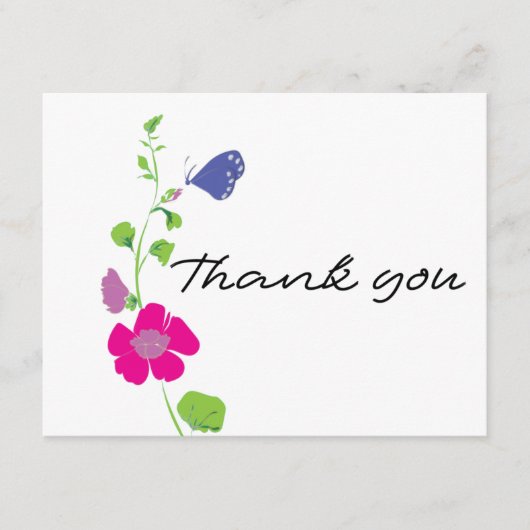 Blauwe vlinder Hartelijk dank Informatiekaartje (Voorkant)