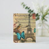 Blauwe vlinder herenstaartengraaf briefkaart (Staand voorkant)