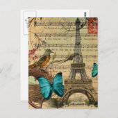 Blauwe vlinder herenstaartengraaf briefkaart (Voorkant / Achterkant)