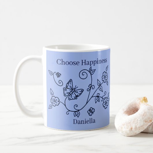 Blauwe Vlinder Herinneringsmok Koffiemok (Met donut)