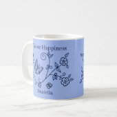 Blauwe Vlinder Herinneringsmok Koffiemok (Voorkant links)