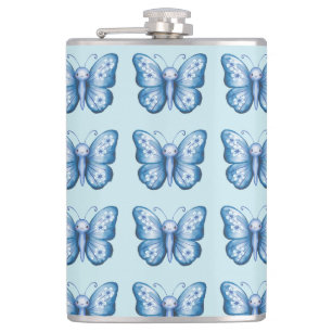 Blauwe vlinder heupfles